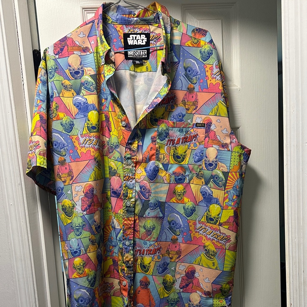 RSVLTS Star Wars Colorful Character Button Down Shirt